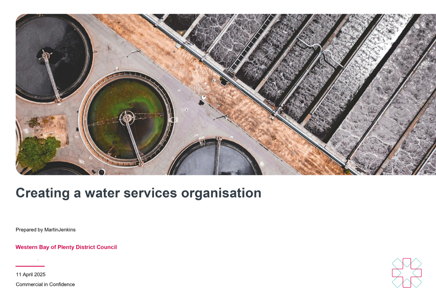 A water treatment plant with several round tanks

Description automatically generated