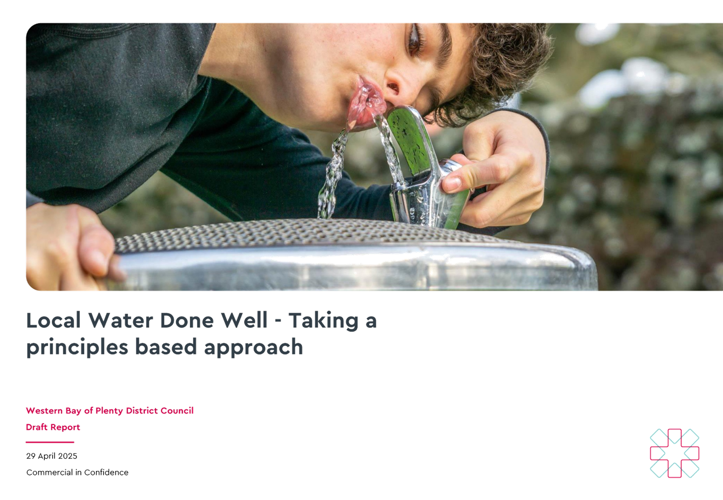 A person drinking from a water fountain

Description automatically generated